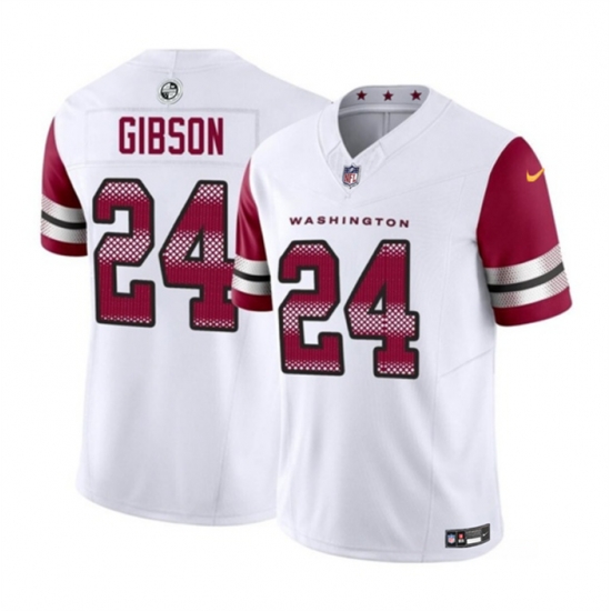 Men Washington Commanders 24 Antonio Gibson White 2023 F U S E Vapor Limited Stitched Football Jersey Men Washington Commanders 24 Antonio Gibson White 2023 F U S E Vapor Limited Stitched Football Jersey