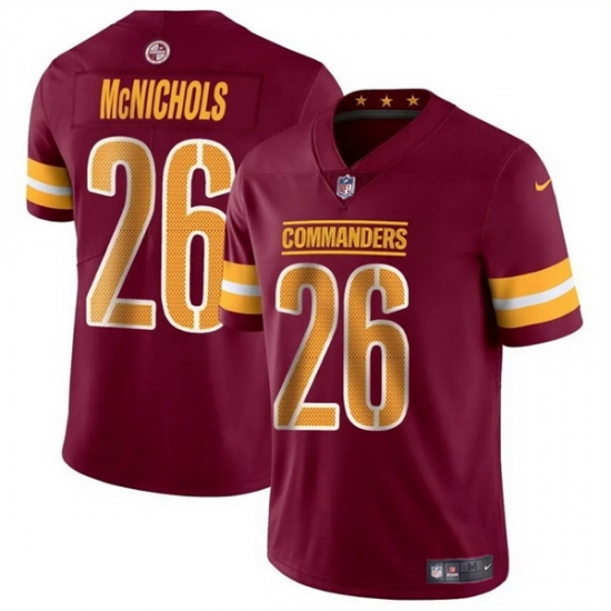 Men Washington Commanders 26 Jeremy McNichols Burgundy 2024 Vapor Limited Stitched Football Jersey Men Washington Commanders 26 Jeremy McNichols Burgundy 2024 Vapor Limited Stitched Football Jersey
