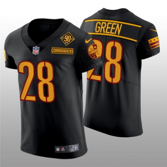 Men Washington Commanders 28 Darrell Green 90th Anniversary Black Elite Stitched Jersey Men Washington Commanders 28 Darrell Green 90th Anniversary Black Elite Stitched Jersey