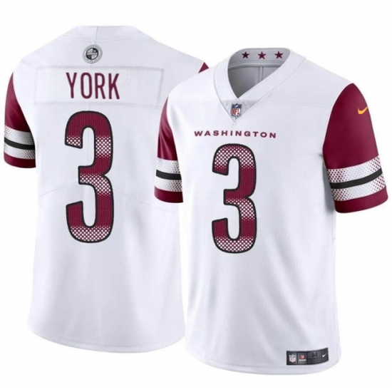 Men Washington Commanders 3 Cade York White 2024 Vapor Limited Stitched Football Jersey Men Washington Commanders 3 Cade York White 2024 Vapor Limited Stitched Football Jersey