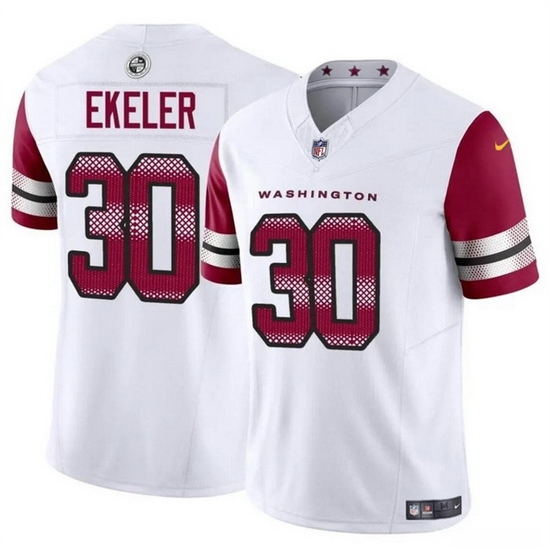 Men Washington Commanders 30 Austin Ekeler White 2023 F U S E Vapor Limited Stitched Football Jersey Men Washington Commanders 30 Austin Ekeler White 2023 F U S E Vapor Limited Stitched Football Jersey