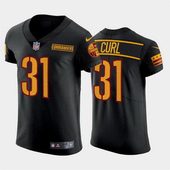 Men Washington Commanders 31 Kamren Curl Black Elite Stitched jersey Men Washington Commanders 31 Kamren Curl Black Elite Stitched jersey