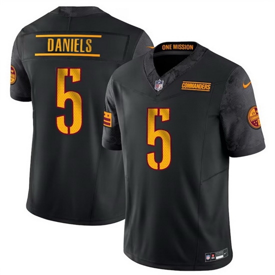 Men Washington Commanders 5 Jayden Daniels Black 2024 F U S E Vapor Limited Stitched Football Jersey Men Washington Commanders 5 Jayden Daniels Black 2024 F U S E Vapor Limited Stitched Football Jersey