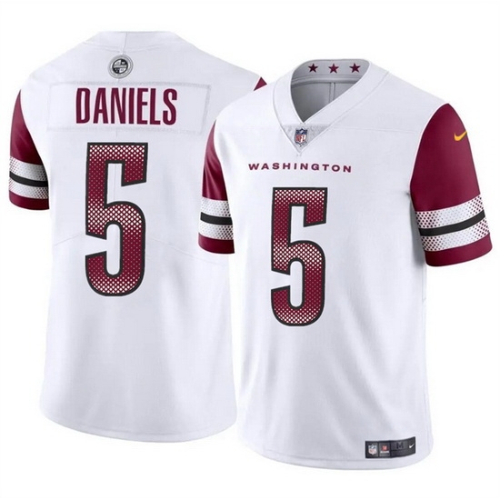 Men Washington Commanders 5 Jayden Daniels White 2024 Draft Vapor Limited Stitched Football Jersey Men Washington Commanders 5 Jayden Daniels White 2024 Draft Vapor Limited Stitched Football Jersey