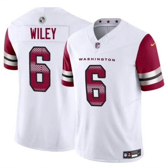 Men Washington Commanders 6 Michael Wiley White 2024 F U S E Vapor Limited Stitched Football Jersey Men Washington Commanders 6 Michael Wiley White 2024 F U S E Vapor Limited Stitched Football Jersey