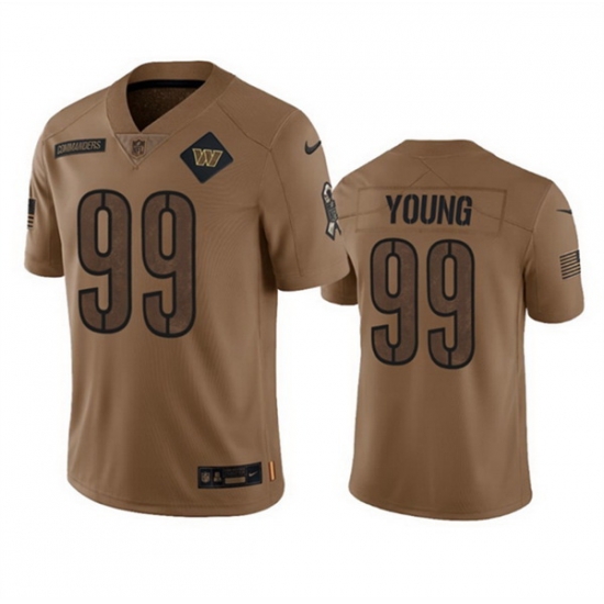 Men Washington Commanders 99 Chase Young 2023 Brown Salute To Service Limited Stitched Football Jersey Men Washington Commanders 99 Chase Young 2023 Brown Salute To Service Limited Stitched Football Jersey