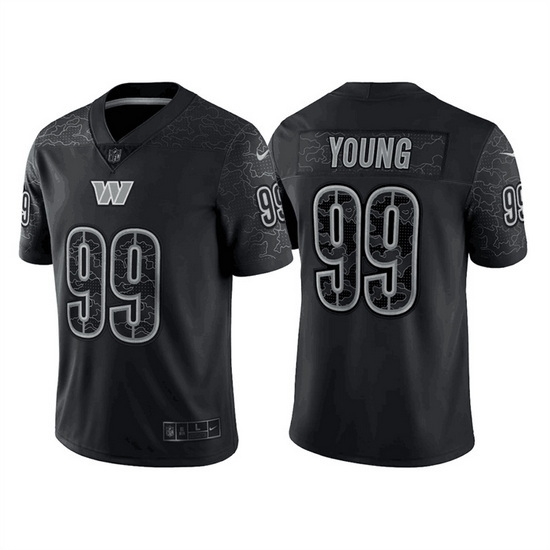 Men Washington Commanders 99 Chase Young Black Reflective Limited Stitched Football Jersey Men Washington Commanders 99 Chase Young Black Reflective Limited Stitched Football Jersey