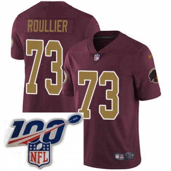 Mens Nike Washington Redskins 73 Chase Roullier Burgundy Red Gold Number Alternate 80TH Anniversary Vapor Untouchable Limited Stitched 100th anniversary Ne Mens Nike Washington Redskins 73 Chase Roullier Burgundy Red Gold Number Alternate 80TH Anniversary Vapor Untouchable Limited Stitched 100th anniversary Ne