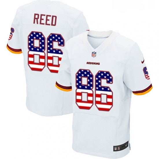Mens Nike Washington Redskins 86 Jordan Reed Elite White Road USA Flag Fashion NFL Jersey Mens Nike Washington Redskins 86 Jordan Reed Elite White Road USA Flag Fashion NFL Jersey