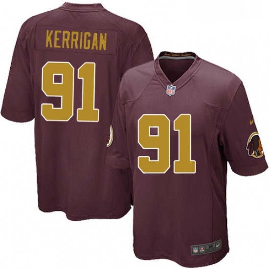 Mens Nike Washington Redskins 91 Ryan Kerrigan Game Burgundy RedGold Number Alternate 80TH Anniversary NFL Jersey Mens Nike Washington Redskins 91 Ryan Kerrigan Game Burgundy RedGold Number Alternate 80TH Anniversary NFL Jersey