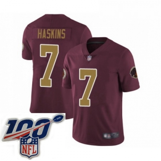 Mens Washington Redskins 7 Dwayne Haskins Burgundy Red Gold Number Alternate 80TH Anniversary Vapor Untouchable Limited Stitched 100th anniversary Neck Pat Mens Washington Redskins 7 Dwayne Haskins Burgundy Red Gold Number Alternate 80TH Anniversary Vapor Untouchable Limited Stitched 100th anniversary Neck Pat