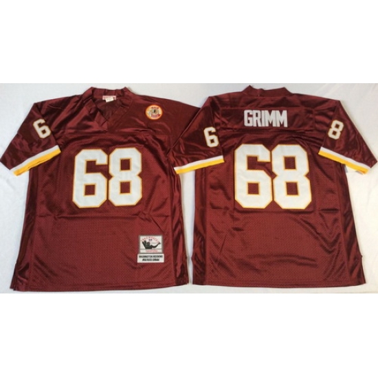 Mitchell And Ness Redskins #68 Russ Grimm Red Throwback Stitched NFL Jersey Mitchell And Ness Redskins #68 Russ Grimm Red Throwback Stitched NFL Jersey
