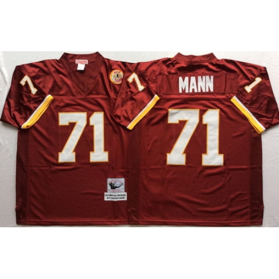 Mitchell And Ness Redskins #71 MANN Red Throwback Stitched NFL Jersey Mitchell And Ness Redskins #71 MANN Red Throwback Stitched NFL Jersey