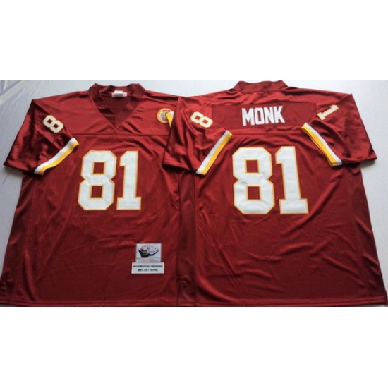 Mitchell And Ness Redskins #81 Art Monk Red Throwback Stitched NFL Jersey Mitchell And Ness Redskins #81 Art Monk Red Throwback Stitched NFL Jersey