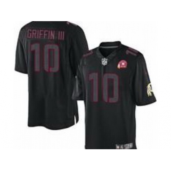 Nike NFL Washington Redskins #10 Robert Griffin III Black Jersey W 80TH P-atch(Impact Limited) Nike NFL Washington Redskins #10 Robert Griffin III Black Jersey W 80TH P-atch(Impact Limited)