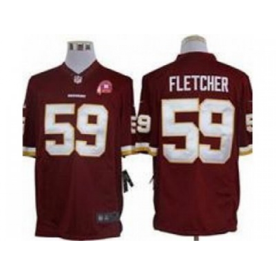 Nike NFL Washington Redskins #59 London Fletcher Red Jersey W 80TH Pa-tch(Limited) Nike NFL Washington Redskins #59 London Fletcher Red Jersey W 80TH Pa-tch(Limited)