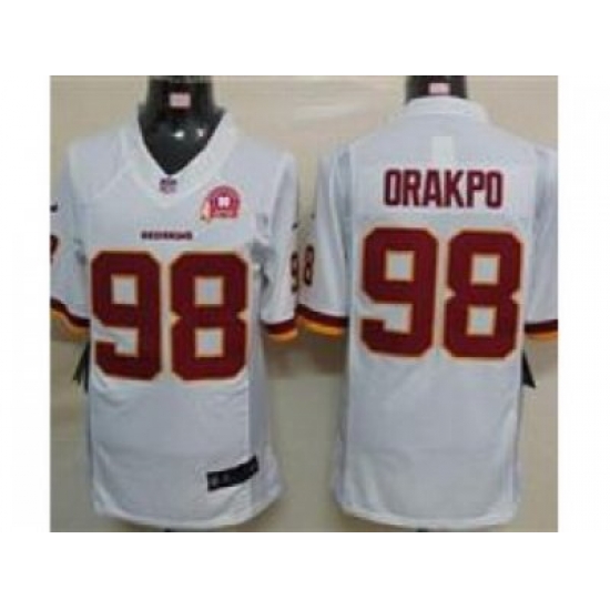 Nike NFL Washington Redskins #98 Brian Orakpo white Jersey W 80TH P-atch(Limited) Nike NFL Washington Redskins #98 Brian Orakpo white Jersey W 80TH P-atch(Limited)