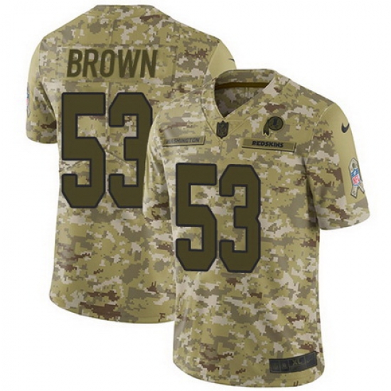 Nike Redskins #53 Zach Brown Camo Mens Stitched NFL Limited 2018 Salute To Service Jersey Nike Redskins #53 Zach Brown Camo Mens Stitched NFL Limited 2018 Salute To Service Jersey