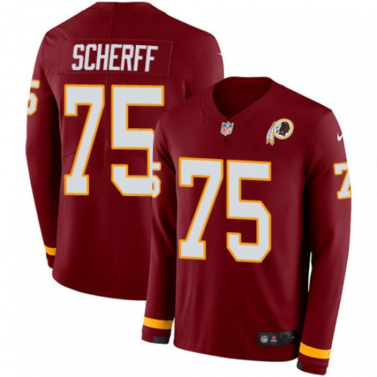 Nike Redskins #75 Brandon Scherff Burgundy Red Team Color Men Stitched NFL Limited Therma Long Sleeve Jersey Nike Redskins #75 Brandon Scherff Burgundy Red Team Color Men Stitched NFL Limited Therma Long Sleeve Jersey