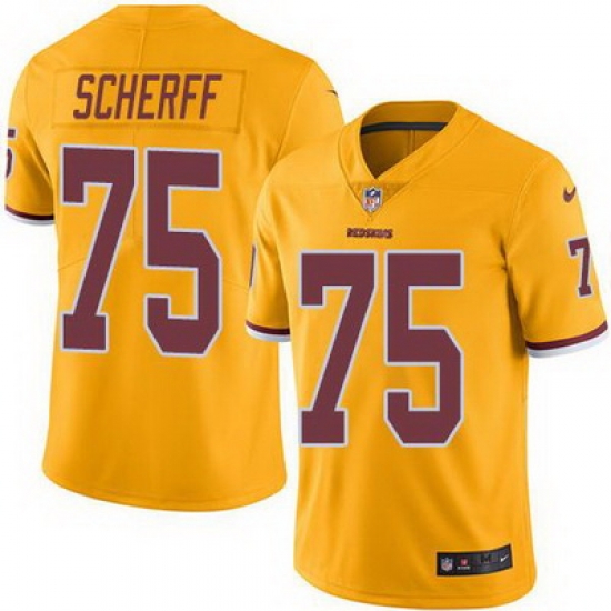 Nike Redskins #75 Brandon Scherff Gold Mens Stitched NFL Limited Rush Jersey Nike Redskins #75 Brandon Scherff Gold Mens Stitched NFL Limited Rush Jersey
