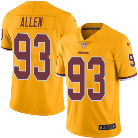 Nike Redskins #93 Jonathan Allen Gold Mens Stitched NFL Limited Rush Jersey Nike Redskins #93 Jonathan Allen Gold Mens Stitched NFL Limited Rush Jersey