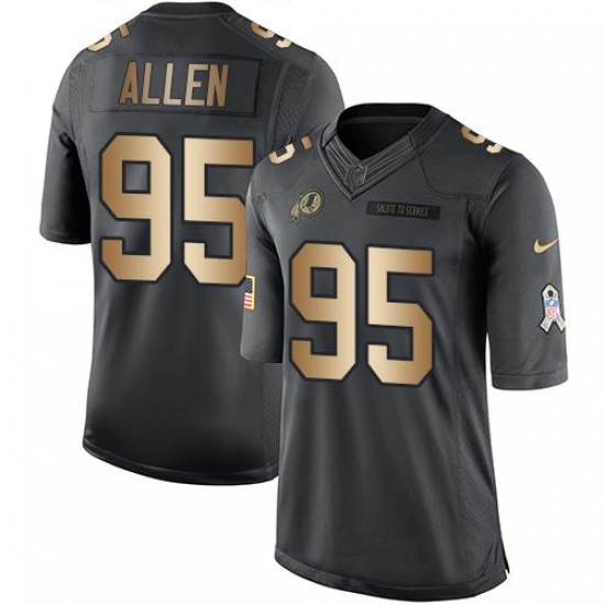 Nike Redskins #95 Jonathan Allen Black Mens Stitched NFL Limited Gold Salute To Service Jersey Nike Redskins #95 Jonathan Allen Black Mens Stitched NFL Limited Gold Salute To Service Jersey