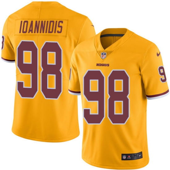 Nike Redskins #98 Matt Ioannidis Gold Men Stitched NFL Limited Rush Jersey Nike Redskins #98 Matt Ioannidis Gold Men Stitched NFL Limited Rush Jersey