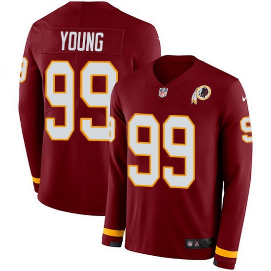 Nike Redskins 99 Chase Young Burgundy Red Team Color Men Stitched NFL Limited Therma Long Sleeve Jersey Nike Redskins 99 Chase Young Burgundy Red Team Color Men Stitched NFL Limited Therma Long Sleeve Jersey