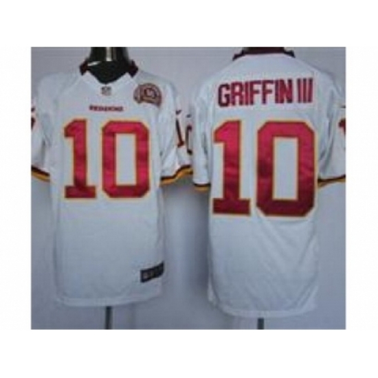Nike Washington RedSkins 10 Robert Griffin III white Game 80TH Patch NFL Jersey Nike Washington RedSkins 10 Robert Griffin III white Game 80TH Patch NFL Jersey