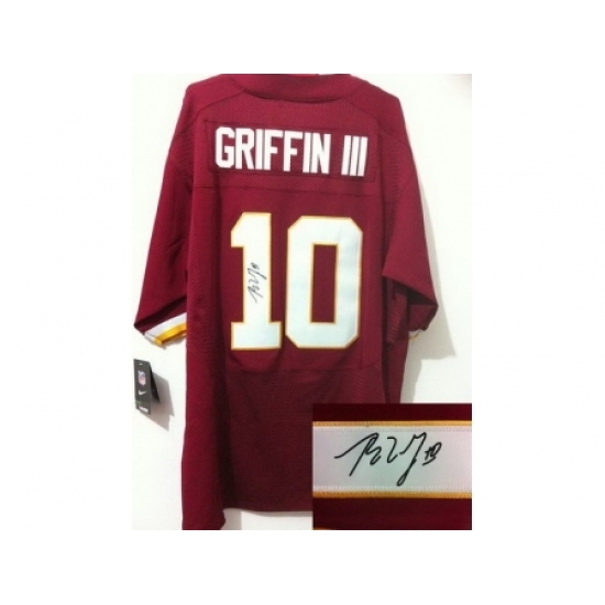 Nike Washington Redskins 10 Robert Griffin III Red Elite Signed NFL Jersey Nike Washington Redskins 10 Robert Griffin III Red Elite Signed NFL Jersey
