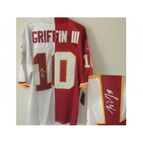Nike Washington Redskins 10 Robert Griffin III Red White Elite Split Signed NFL Jersey Nike Washington Redskins 10 Robert Griffin III Red White Elite Split Signed NFL Jersey