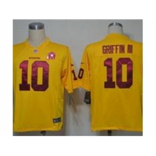 Nike Washington Redskins 10 Robert Griffin III Yellow Elite 80TH Patch NFL Jersey Nike Washington Redskins 10 Robert Griffin III Yellow Elite 80TH Patch NFL Jersey