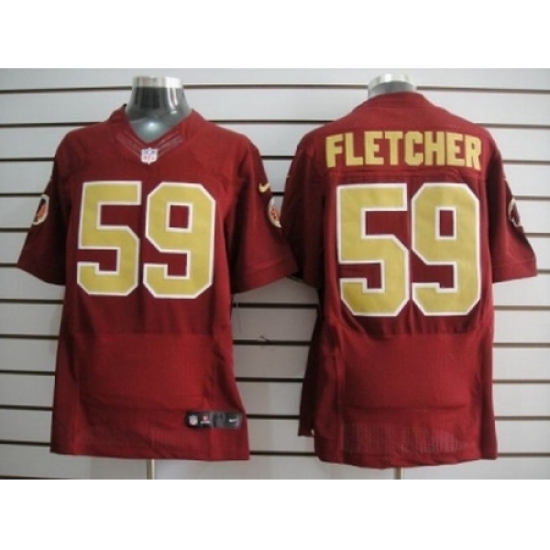 Nike Washington Redskins 59 London Fletcher Red Elite 80TH Patch Gold Number NFL Jersey Nike Washington Redskins 59 London Fletcher Red Elite 80TH Patch Gold Number NFL Jersey