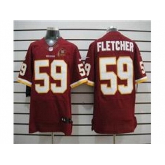 Nike Washington Redskins 59 London Fletcher Red Elite 80TH Patch NFL Jersey Nike Washington Redskins 59 London Fletcher Red Elite 80TH Patch NFL Jersey
