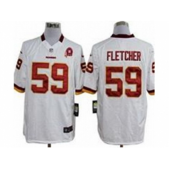 Nike Washington Redskins 59 London Fletcher White Game 80TH Patch NFL Jersey Nike Washington Redskins 59 London Fletcher White Game 80TH Patch NFL Jersey