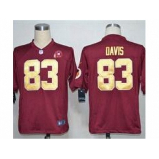 Nike Washington Redskins 83 Fred Davis Red Game Gold Number 80TH Patch NFL Jersey Nike Washington Redskins 83 Fred Davis Red Game Gold Number 80TH Patch NFL Jersey