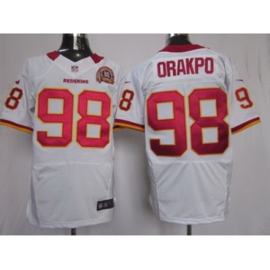 Nike Washington Redskins 98 Brian Orakpo White Elite 80th Patch NFL Jersey Nike Washington Redskins 98 Brian Orakpo White Elite 80th Patch NFL Jersey
