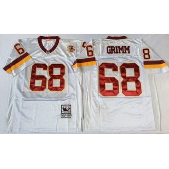 Redskins 68 Russ Grimm White Throwback Jersey Redskins 68 Russ Grimm White Throwback Jersey