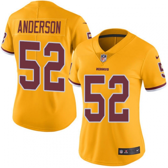 Nike Redskins #52 Ryan Anderson Gold Womens Stitched NFL Limited Rush Jersey Nike Redskins #52 Ryan Anderson Gold Womens Stitched NFL Limited Rush Jersey