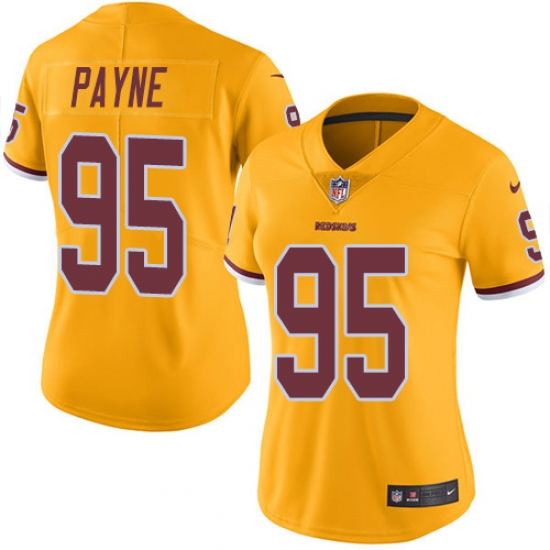 Nike Redskins #95 Da Ron Payne Gold Womens Stitched NFL Limited Rush Jersey Nike Redskins #95 Da Ron Payne Gold Womens Stitched NFL Limited Rush Jersey