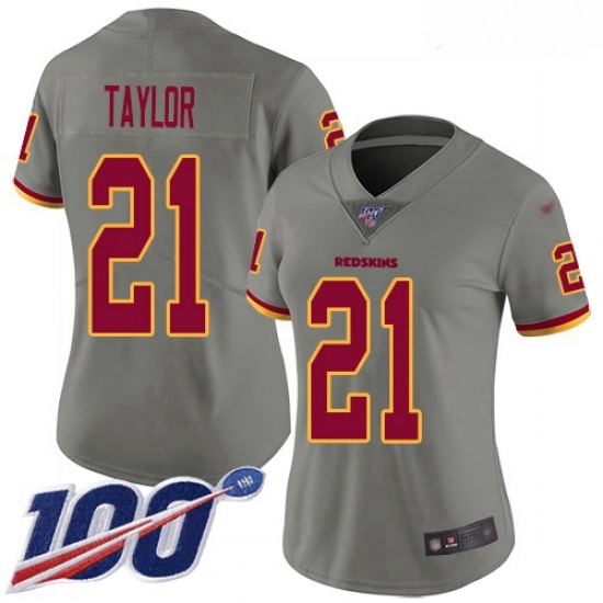 Redskins #21 Sean Taylor Gray Women Stitched Football Limited Inverted Legend 100th Season Jersey Redskins #21 Sean Taylor Gray Women Stitched Football Limited Inverted Legend 100th Season Jersey