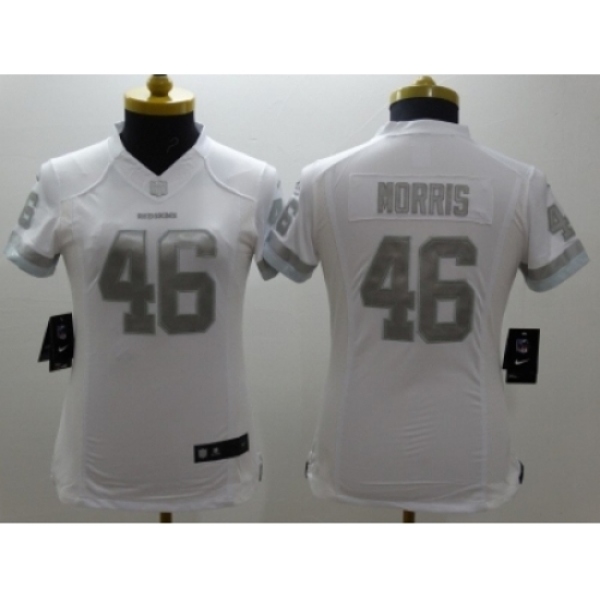 Women Nike Washington Red Skins #46 Morris Platinum White Jerseys Women Nike Washington Red Skins #46 Morris Platinum White Jerseys