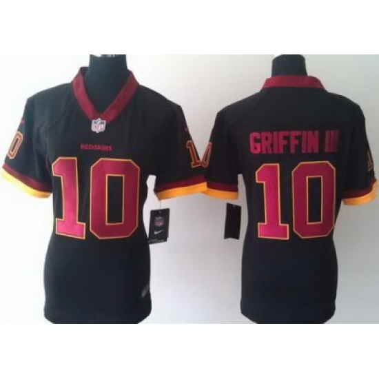 Women Nike Washington Redskins 10# Robert Griffin III Black NFL Jerseys Women Nike Washington Redskins 10# Robert Griffin III Black NFL Jerseys