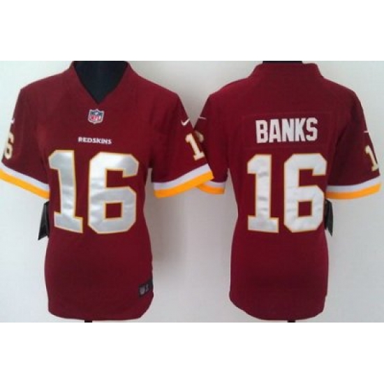 Women Nike Washington Redskins 16 Banks Red NFL Jersey Women Nike Washington Redskins 16 Banks Red NFL Jersey