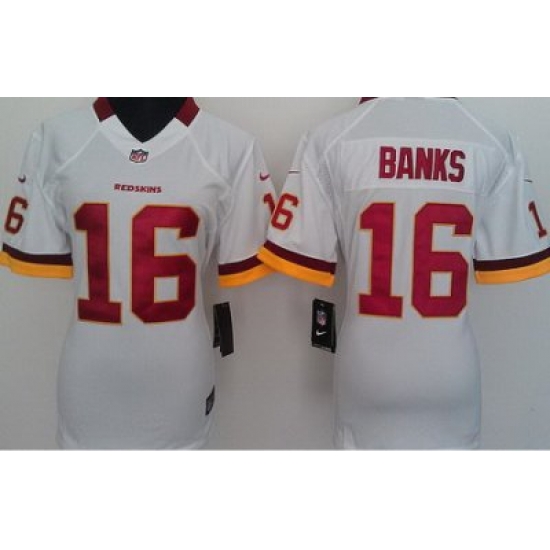 Women Nike Washington Redskins 16 Banks White NFL Jersey Women Nike Washington Redskins 16 Banks White NFL Jersey