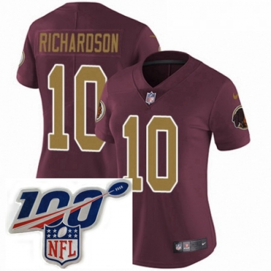 Womens Nike Washington Redskins 10 Paul Richardson Burgundy RedGold Number Alternate 80TH Anniversary Vapor Untouchable Limited Stitched 100th anniversary Womens Nike Washington Redskins 10 Paul Richardson Burgundy RedGold Number Alternate 80TH Anniversary Vapor Untouchable Limited Stitched 100th anniversary