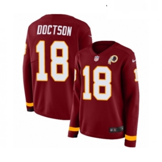 Womens Nike Washington Redskins 18 Josh Doctson Limited Burgundy Therma Long Sleeve NFL Jersey Womens Nike Washington Redskins 18 Josh Doctson Limited Burgundy Therma Long Sleeve NFL Jersey