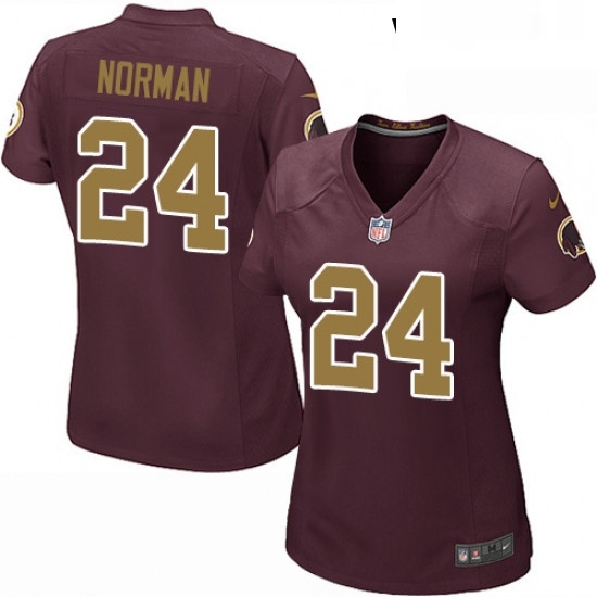 Womens Nike Washington Redskins 24 Josh Norman Game Burgundy RedGold Number Alternate 80TH Anniversary NFL Jersey Womens Nike Washington Redskins 24 Josh Norman Game Burgundy RedGold Number Alternate 80TH Anniversary NFL Jersey