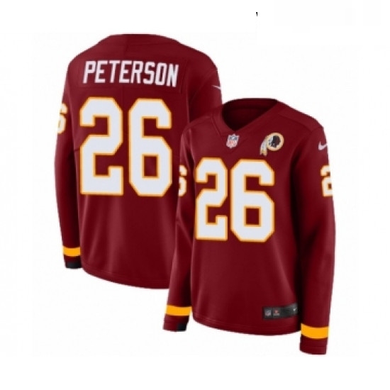 Womens Nike Washington Redskins 26 Adrian Peterson Limited Burgundy Therma Long Sleeve NFL Jersey Womens Nike Washington Redskins 26 Adrian Peterson Limited Burgundy Therma Long Sleeve NFL Jersey