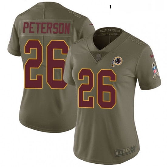 Womens Nike Washington Redskins 26 Adrian Peterson Limited Olive 2017 Salute to Service NFL Jersey Womens Nike Washington Redskins 26 Adrian Peterson Limited Olive 2017 Salute to Service NFL Jersey